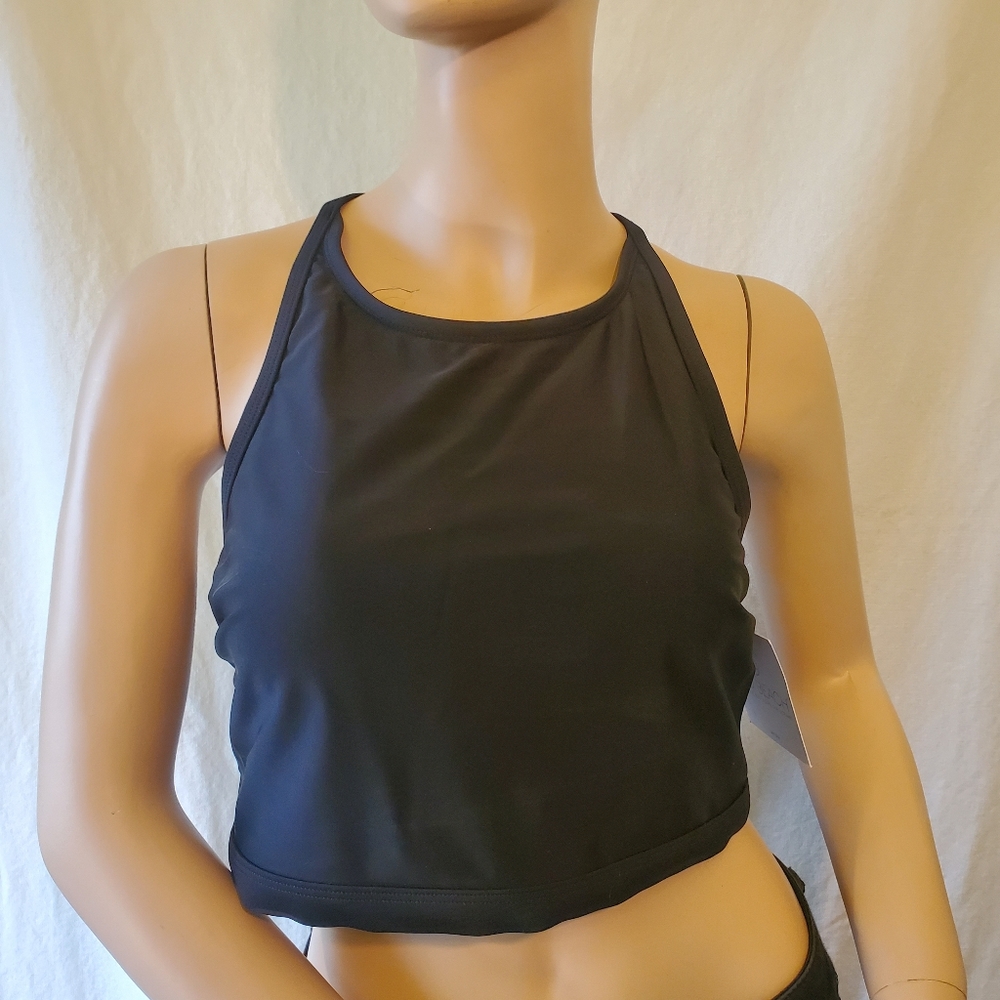 FINAL MARKDOWN- Black High-Neck Bikini Top